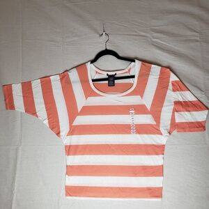 Chelsea & Theodore Coral and White Striped Top